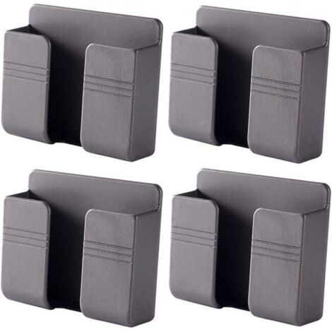 99  28  86 mm, (gris) Estante de almacenamiento de pared de 4 piezas tipo adhesivo, soporte multifuncional para cargar teléfonos móviles, organizador