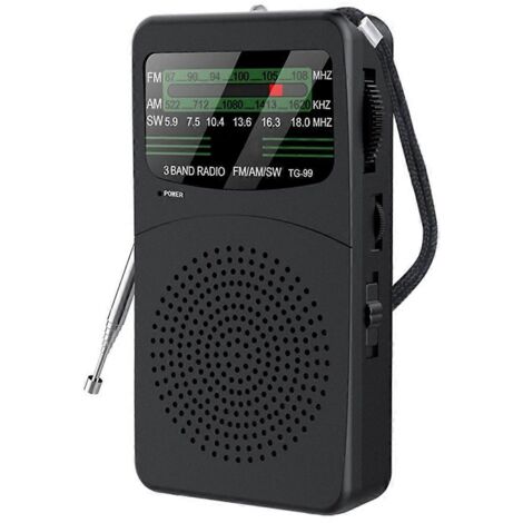 -99 Radio portable à bande complète Mini récepteur radio FM AM SW--