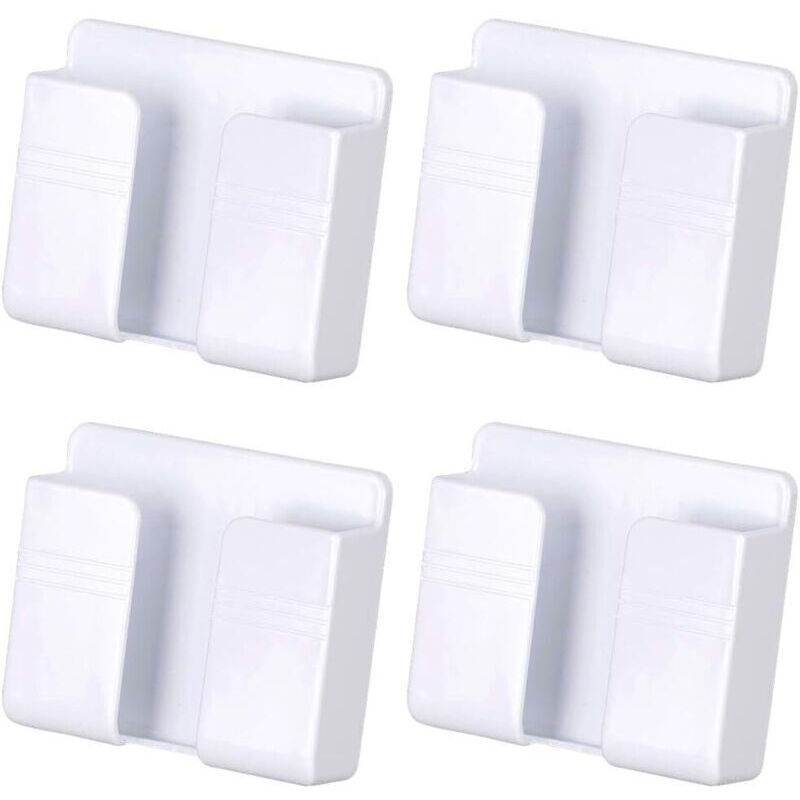 99 x 28 x 86mm, (Blanc) 4pcs support de stockage mural domestique pâte support de charge de téléphone portable rangement multifonctionnel et stoc