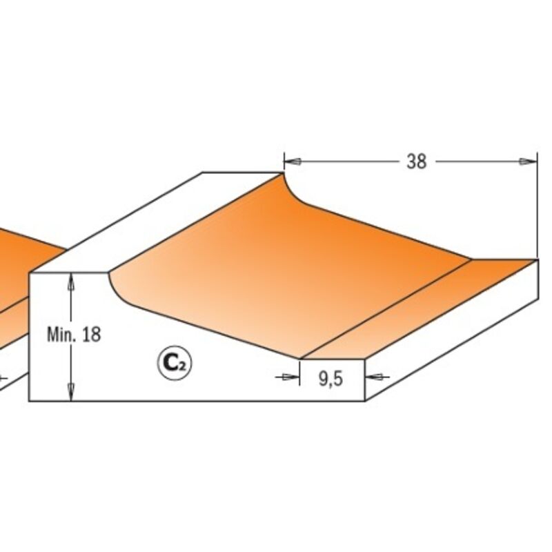 CMT - Fraise plate bande profil C2 q= 12