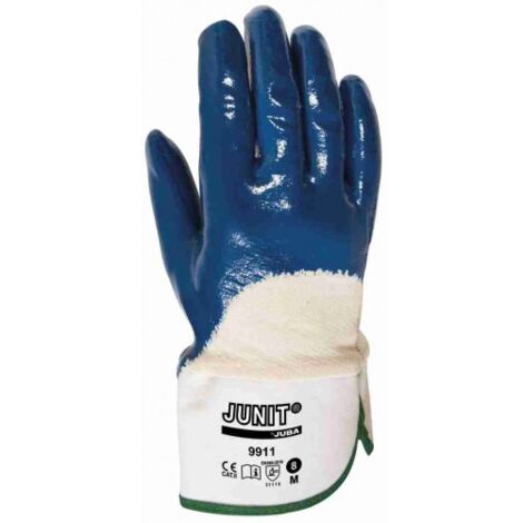 9911/9 GUANTE NITRILO ESTANCO PESADO S/SOPORTE DE ALGUANTE TIPO JERSEY. CARTERA SEGURIDAD. PALM - JUBA