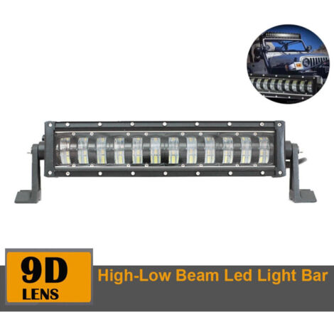 9D 42.5 СМ Led Bar Лед Бар Hi/Lo Kъси Дълги Водоустойчив Удароустойчив 12V 24V 7680 LМ 96W С Лупи Off-Road Лед Бар За Дж