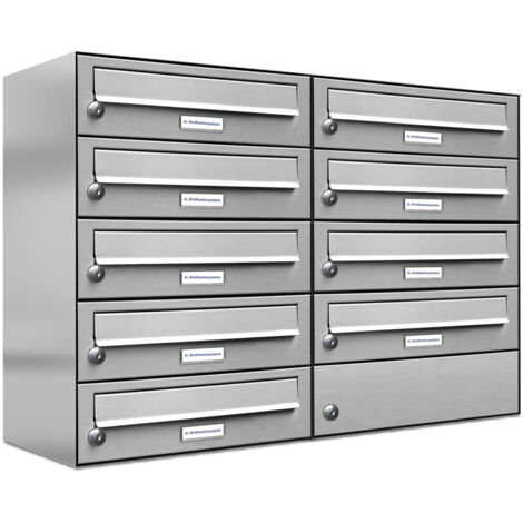 9er Edelstahl Briefkasten Anlage 9 Fach Wandbriefkasten Postkasten