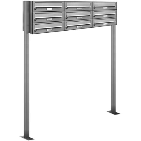 9er V2A Edelstahl Standbriefkasten Anlage Freistehend