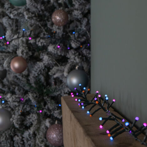 9m 360 LED Battery Operated Christmas BerryBrights String Lights in Rainbow