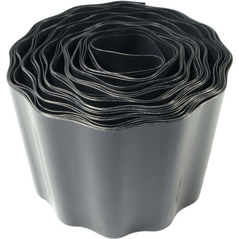 9m Bordure de pelouse, bordure de parterre, barrière anti-racines, bordure de pelouse ou de parterre de jardin, large champ d'application - largeur 15cm, Noir