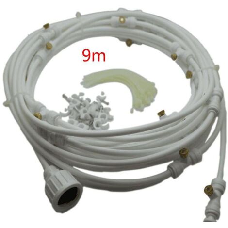 9m Jardin Eau du Robinet Basse Pression Spray Set Système d’Atomisation Patio Refroidissement Brumisation Serre Arrosage Kit d’Irrigation
