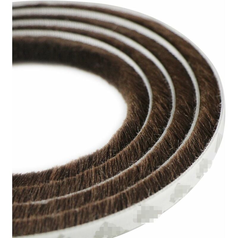 9mm x 15mm Self-adhesive Anti-dust Brush Strip for Movable Windows and Doors (Brown)