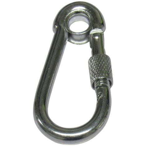 9MM Zinc Plated Carbine Hook With Screw Nut And Eyelet - Marine Secure Gate Rope Karabina BZP