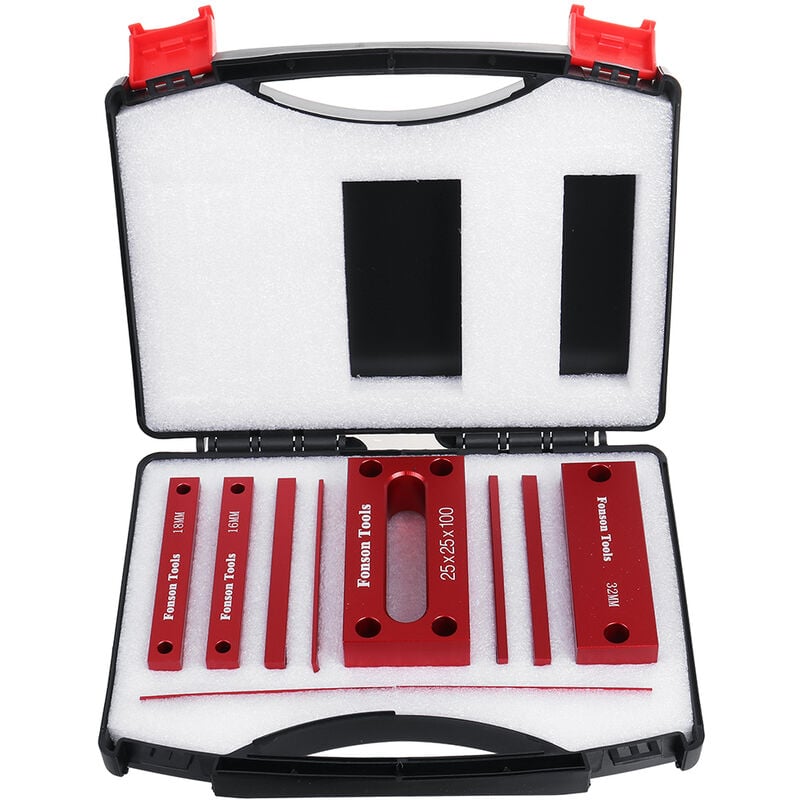 Insma - 9pcs 1-25mm métriques Blocs de configuration du travail du bois jauge de hauteur barres de configuration en alliage d'aluminium de précision