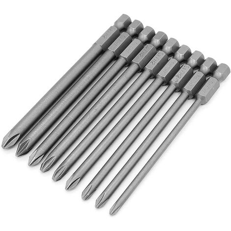 9PCS 100mm Longs Creux Magnétiques embouts de tournevis Torx 1/4 Inch Hex Tige Tournevis Outils électriques