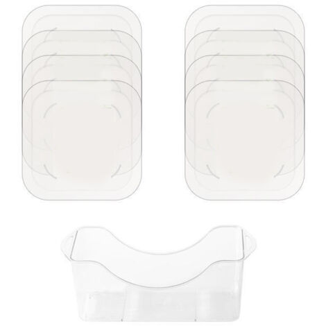 9Pcs Acrylic Table Garbage Spit Bone Dish Transparent Letter Dry Fruit Dish Cartoon Snack Pan Plate Dessert Dinner Plate Tableware Set