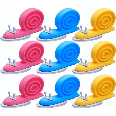 9Pcs Bloque Porte Arrêt Porte Mural, Ouverte Arrêt Cale de Porte pour Portes et Fenêtre, Portes Crochets Escargot Butée de Bloque Porte-READCLY