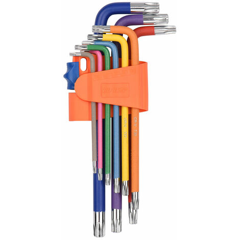9pcs Multicolous L-Key-Set Torx Key Sternschlüssel Set Long Arm Industrial Grade Chrome Vanadium Stahl Torx Key Allen Wrench