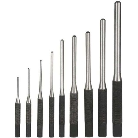 9PCS Poinçon Jeu de Chasse-goupilles En Acier Durable Professionnel, Outil à Main Ingénierie Mécanique