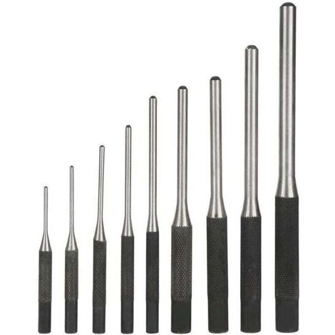 9PCS Poinçon Jeu de Chasse-goupilles En Acier Durable Professionnel, Outil à Main Ingénierie Mécanique