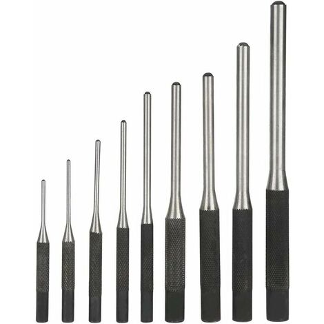 9PCS Professional Durable Steel Pin Punch Set, Mechanical Engineering Hand Tool