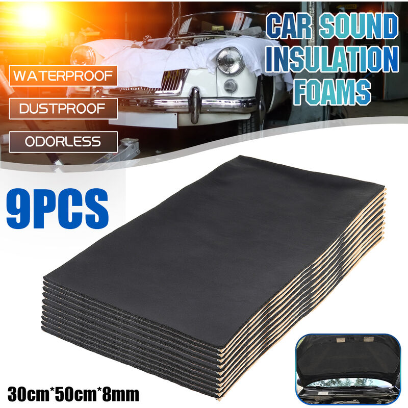 Dmtool - 9pcs / Set Mousse d'insonorisation et d'isolation thermique pour capot de voiture 30x50cm
