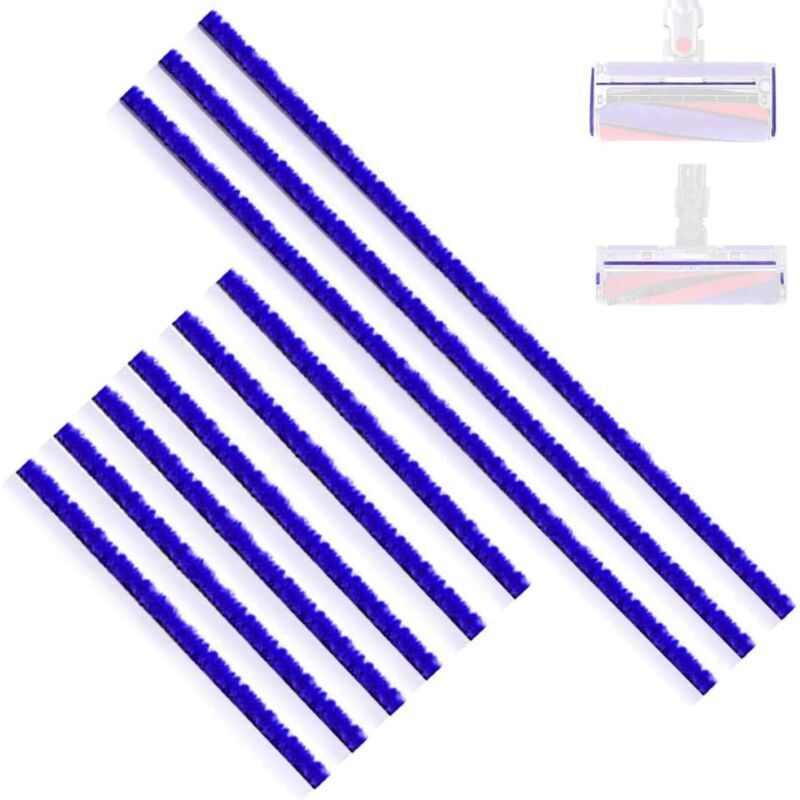 9pcs Soft Plush Stripe Soft Plush Strips Accessories for Dyson V6 V7 V8 V10 V12 V15 DC58 DC59 DC62 DC72 DC74 Vacuum Cleaner Heads, Replacement Parts