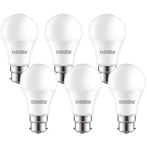 9W LED A60 Bulb B22 Warm White 3000K (Pack of 6)