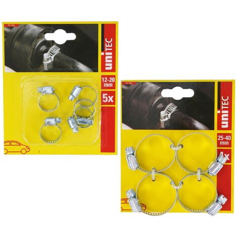 9x Schlauchschellen 12-20mm/25-40mm