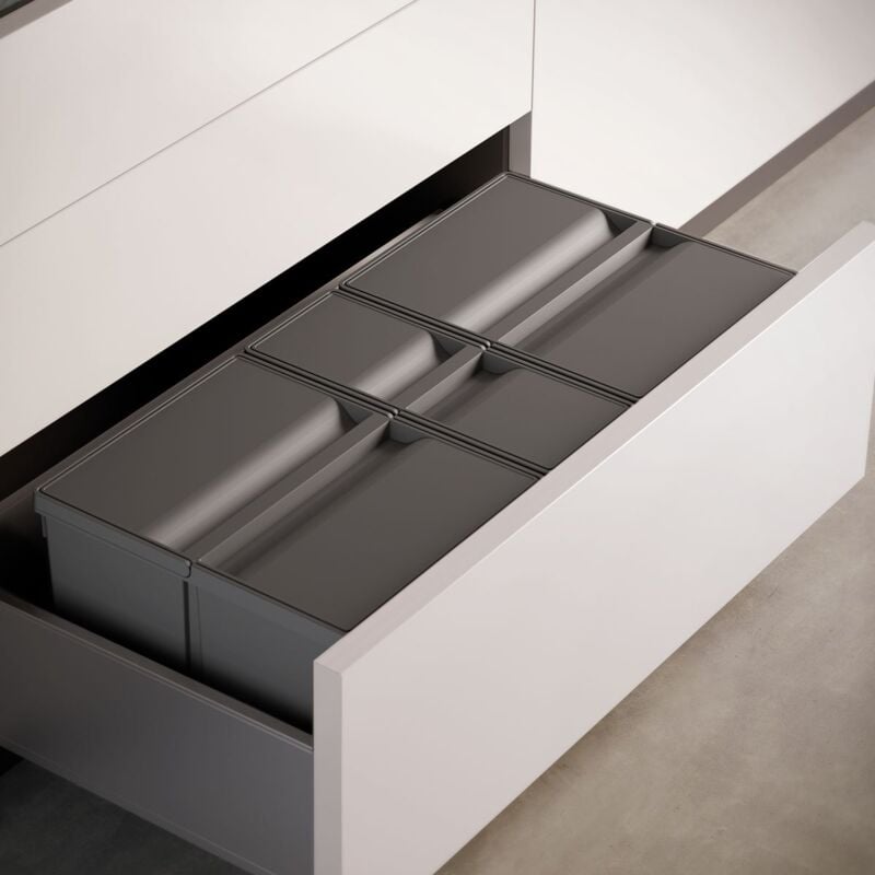 Poubelles (9XL) M70.80 2X11L+26L Anthracite - 9XL - Poubelles à 2, 3 ou 4 bacs