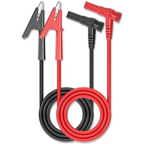 A 2x Fiche Banana à Pince Crocodile électriques fils Multimètre cable de Test Sonde Cordon Alligator Flexible Câble de Test Pour les Tests de Laboratoire 3,3ft/1m