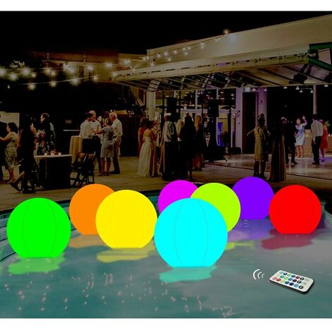 A-A Jouets de piscine 13 couleurs Glow Ball 40 CM Gonflable LED Light Up Beach Ball avec télécommande,Glow in The Dark Party Supplies,pour jeux et décorations d'intérieur de plage,1PCS A