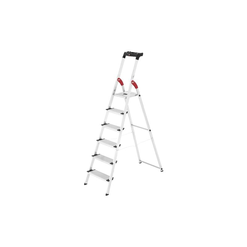 Hailo e'chelle en aluminium L60 avec 6 marches pour usage domestique hauteur ciseaux 190 cm avec marches antide'rapantes