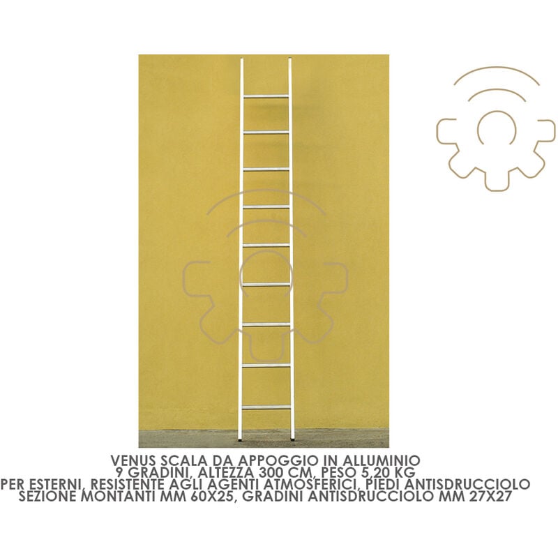 A chelle va nus a 9 marches 300 cm 5,20 kg en aluminium professionnel