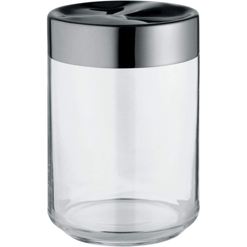 Alessi - Julieta LC09 - Jar de Kitchen de Design Airtight, Body de Glass with Lid de Stainless Steel 18/10, 100 Cl