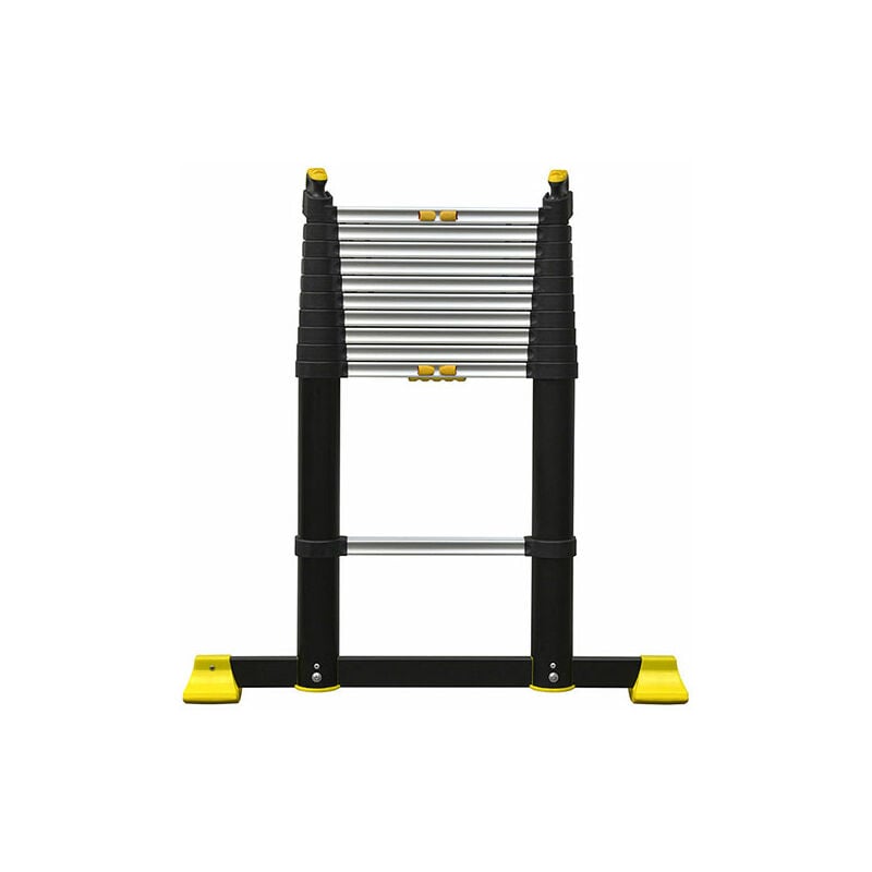 Echelle Direct - Echelle télescopique longueur maximale 3.35m - Space Bamboo - Porte-outils intégré - Hauteur de travail max. 4.15m - 475111