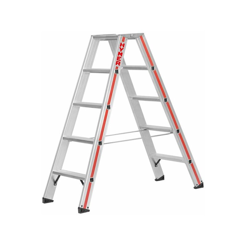 Escabeau double 2x5 marches - Hauteur max. de travail 2.67m - 6024/2X5