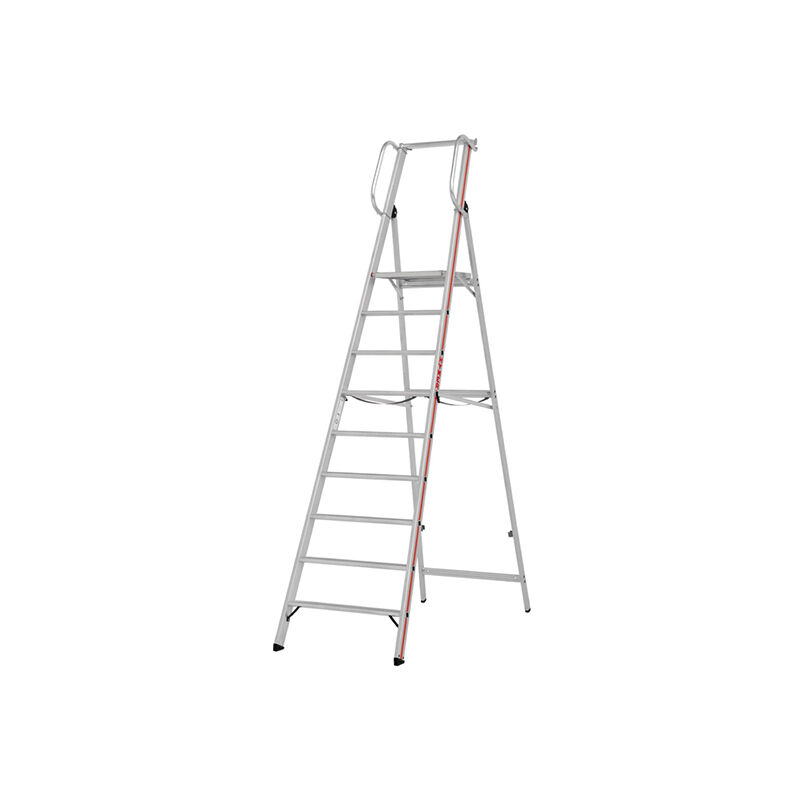 Escabeau 9 marches grande plateforme - Hauteur max. de travail 4.10m - 8080/09