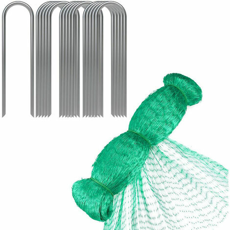 A-Filet Anti-oiseau lourd clôture de jardin et cultures clôture de protection maille Anti oiseau cerf chat chien poulet 5m 20m Avec 15 clous de sol en forme de U,