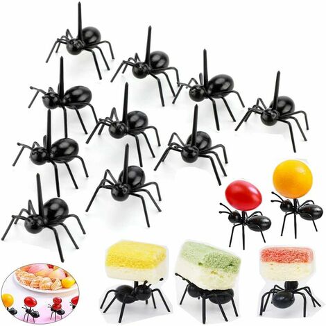 A-Fourmi Fourchette à Dessert aux Fruits Réutilisable (12 Pièces),Fourchette Créative Fourchette à Fruits pour Snack Cake Dessert avec Bote de Rangement pour Cuisine Baby Shower Mariage Fête d'Anniver
