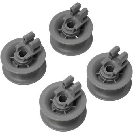 A Lot de 4,  Roulette pour panier supérieur de lave-vaisselle Compatible avec Boschh, Métal, Gris
