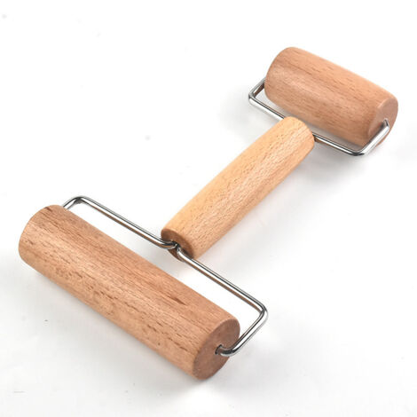 (A) Nudelholz aus Holz mit Griff – Küchenutensil für Gebäck, T