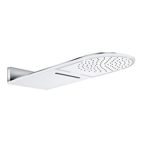 A-qa tête de douche métallique montage mural chromée/blancavec jet torent