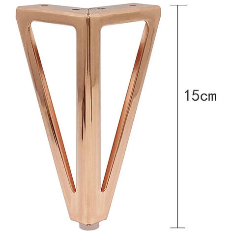 A set of 4 furniture legs for TV tables, coffee table legs, etc. (15cm, rose gold)