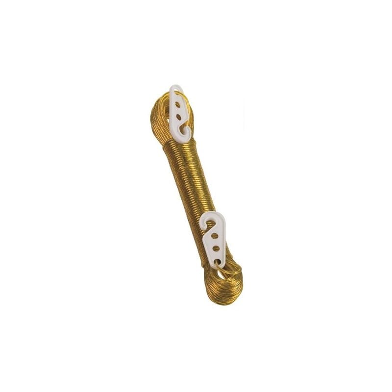 À vie - Corde/corde à linge de 20 m avec crochets (Jaune)