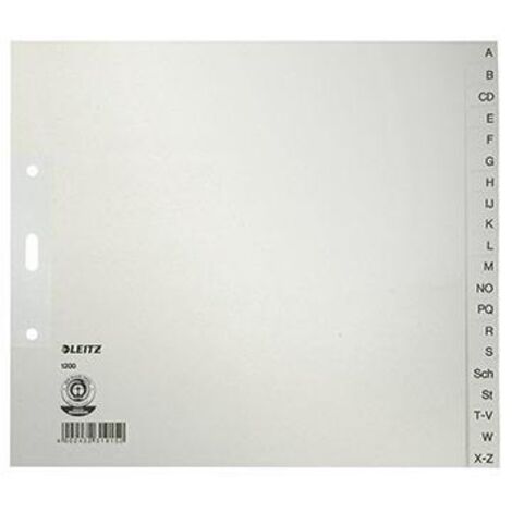 A-Z Register DIN A4 Überbreite Tauenpapier recycelt grau 20 Registerblätter