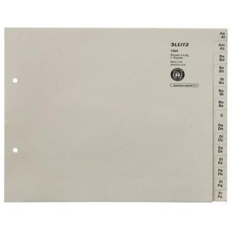 A-Z Register DIN A4 Überbreite Tauenpapier recycelt grau 60 Registerblätter
