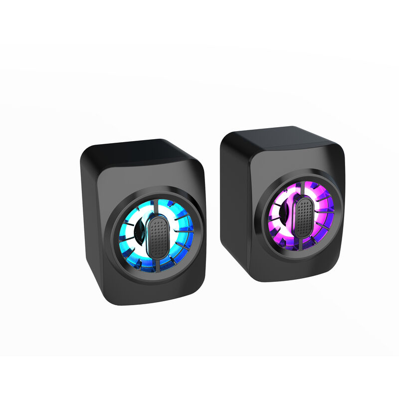 

A1 Altavoz para computadora Mini Altavoz RGB portátil Alimentado por USB Caja de sonido con cable de 3,5 mm Control de volumen de subwoofer de 6 W