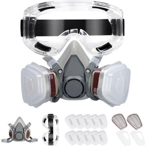 A1P2 Schutzmaske mit Filterbrille zum Schutz vor Staub, Gasen und Dämpfen beim Lackieren, Schweißen und Heimwerken