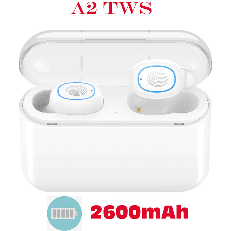 

A2 Bt Bt TWS 5.0 Auricular inalambrico emparejamiento automatico Smart Touch estereo binaural de llamadas Auriculares estereo con 2600mAh el