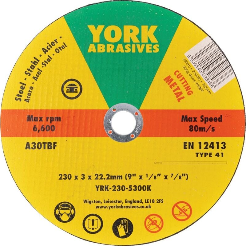 230X3X22MM A30-T bf Type 41 Reinforced Cutting Disc - York
