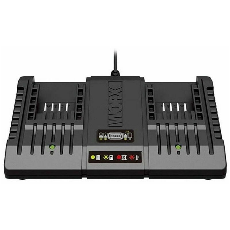 Worx - WA3883 - Chargeur rapide 20 v double-port