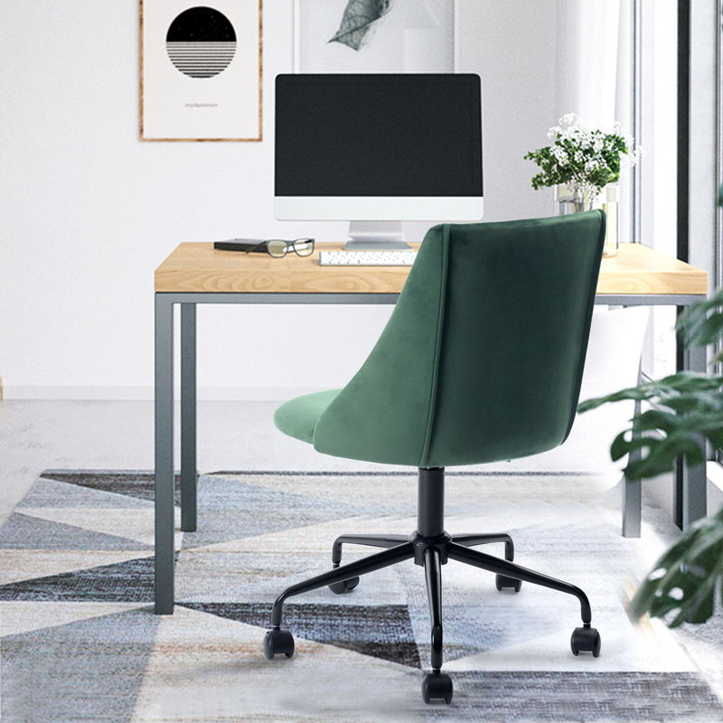 A3f4 Chaise De Bureau Dossier Ergonomique Et Reglage De La Hauteur Velours Vert 100100006573