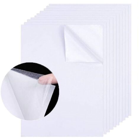 A4 Autocollant Adhésif Double Face, Transparentes Ruban Adhésif Double Face, Blanc Ruban Auto Adhésif, 10PCS A4 Feuilles Adhésives Double Face Ruban Adhésif Artisanal Transparent pour DIY